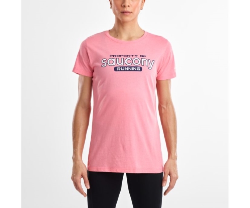 Tenis Saucony Short Sleeve Logo Tee Mujer Tops Ropa Salmon Rose México MX-730-EX